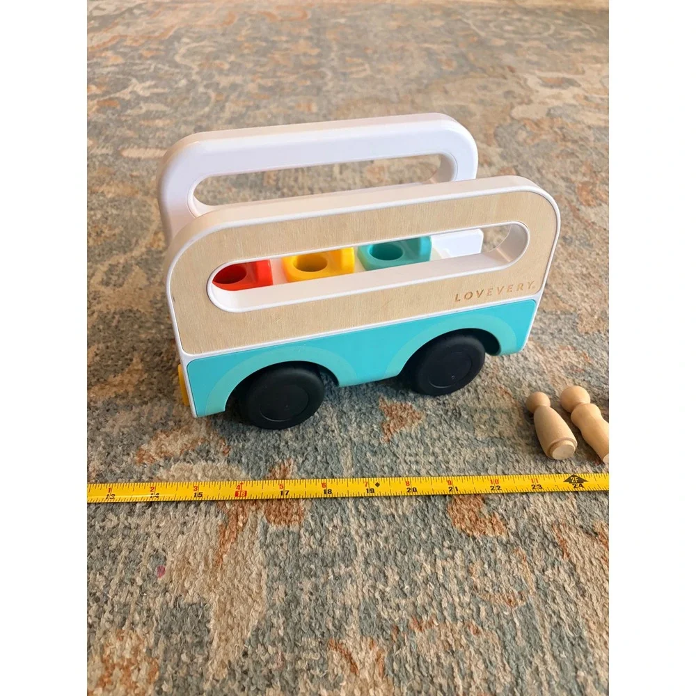 Lovevery Wheel Around Town Bus Montessori Toy with Peg People